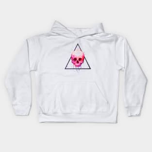 Skull In Triangle On Black Kids Hoodie